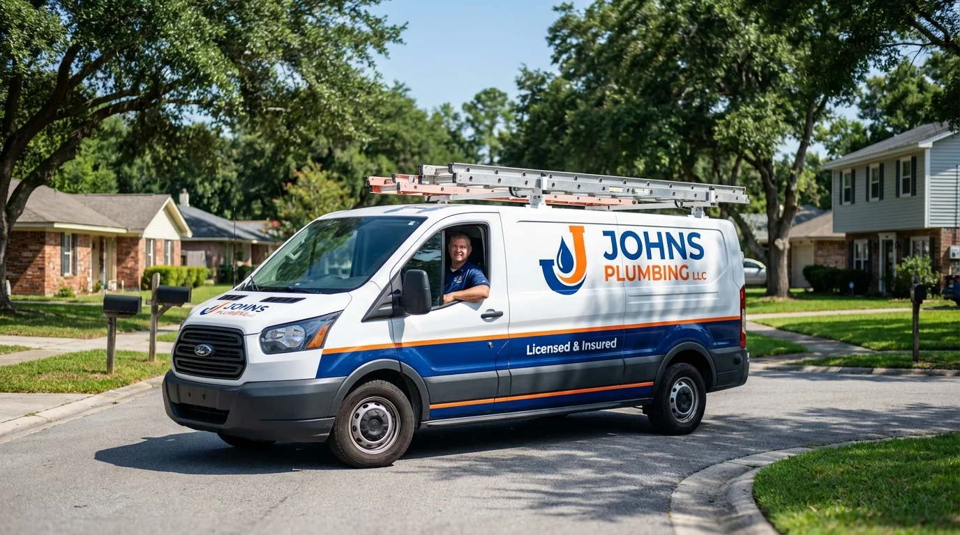 Johns Plumbing LLC service van in Keedysville, MD
