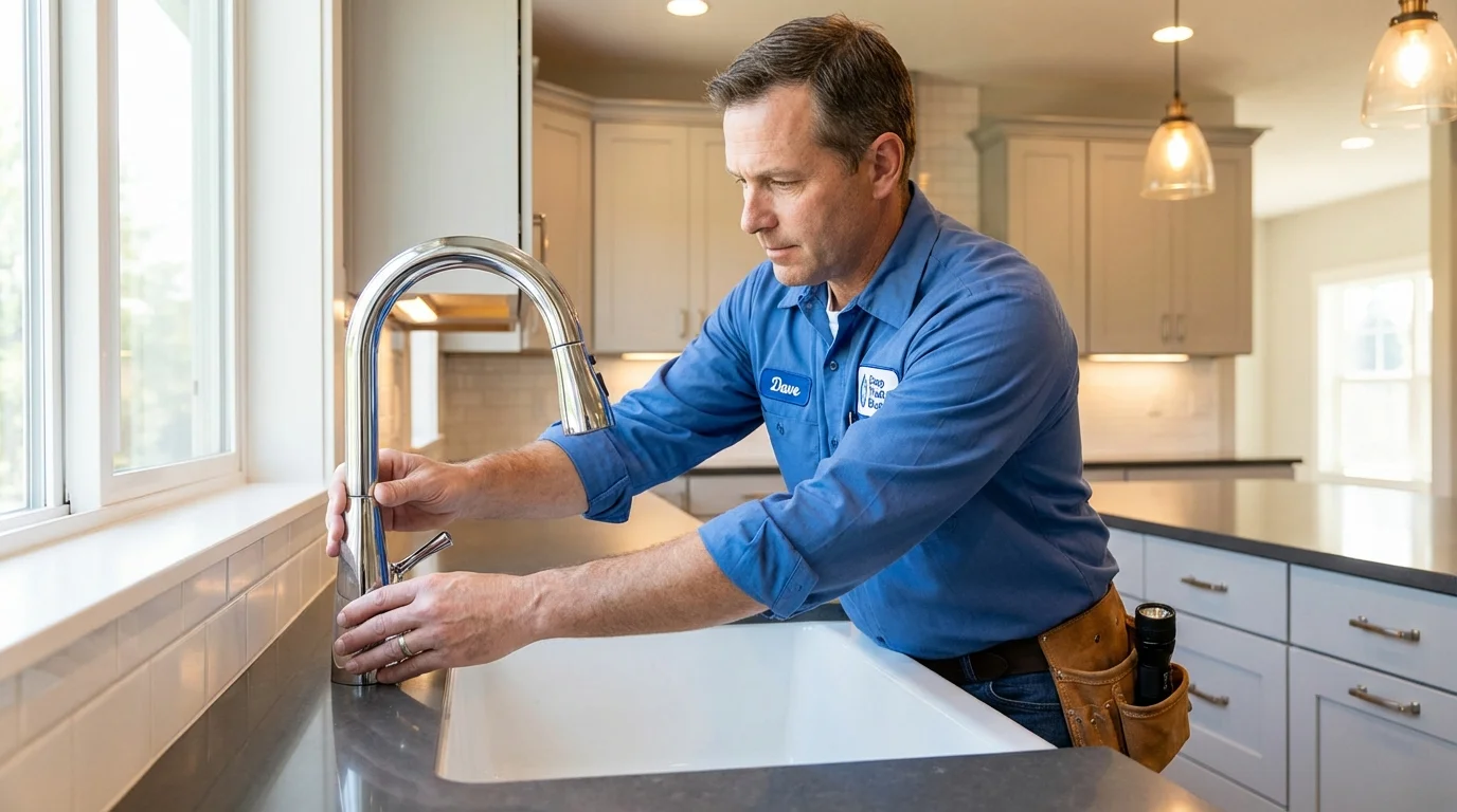 Kitchen faucet installation by Johns Plumbing LLC in Keedysville